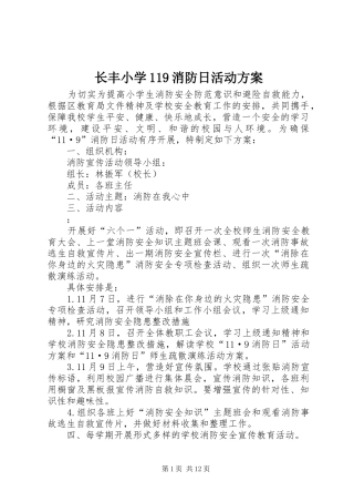 长丰小学119消防日活动方案