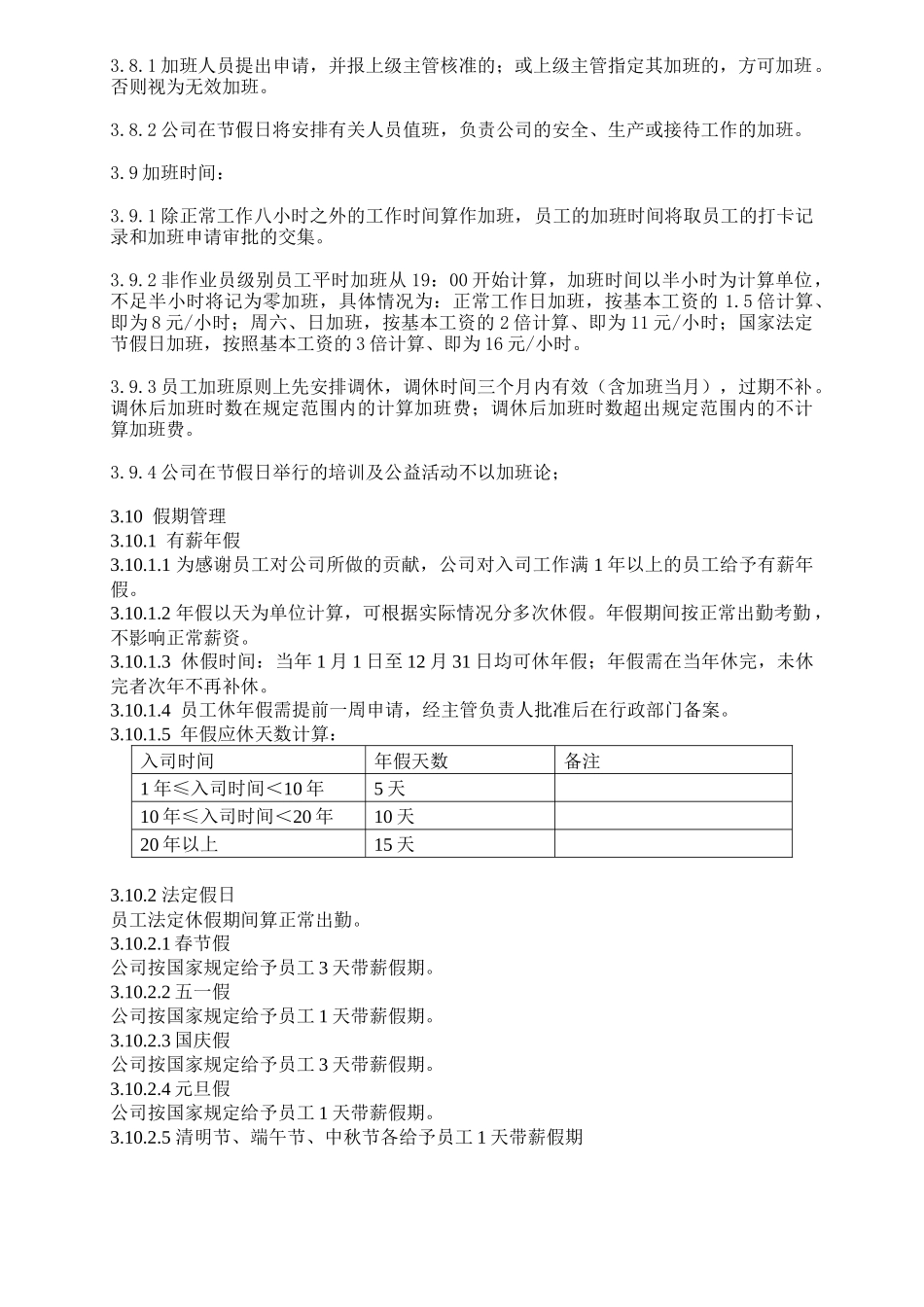 方正集团员工考勤管理细则_第3页