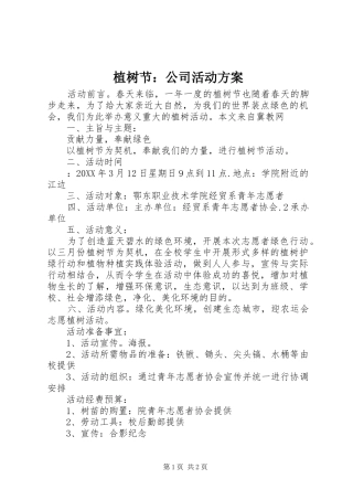 植树节：公司活动方案