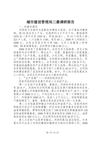 城市建设管理局三最调研报告 