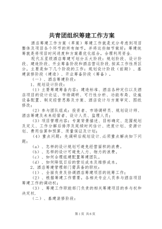 共青团组织筹建工作实施方案 