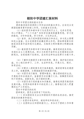 朝阳中学团建汇报材料 