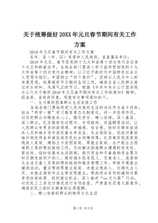 关于统筹做好20XX年元旦春节期间有关工作实施方案 (5)