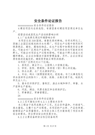 安全条件论证报告 