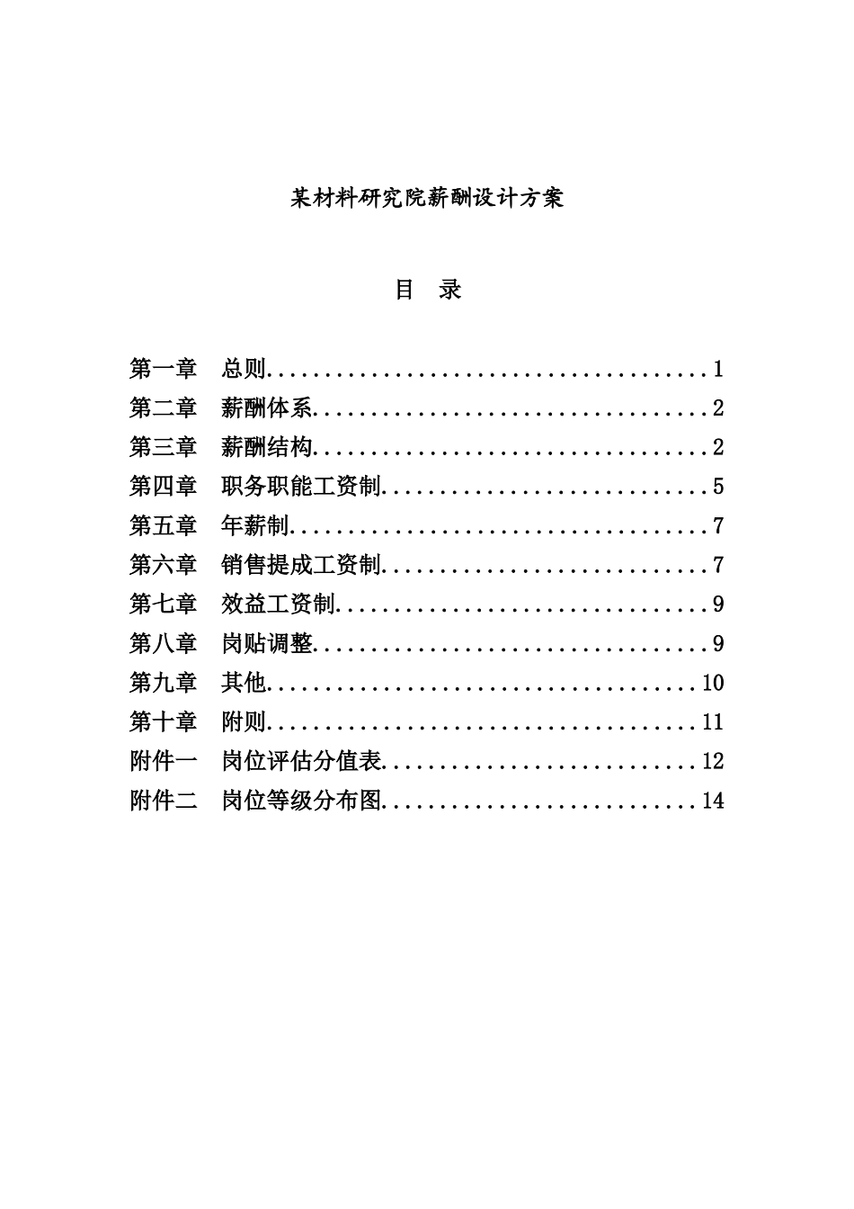 某材料研究院薪酬设计方案_第1页