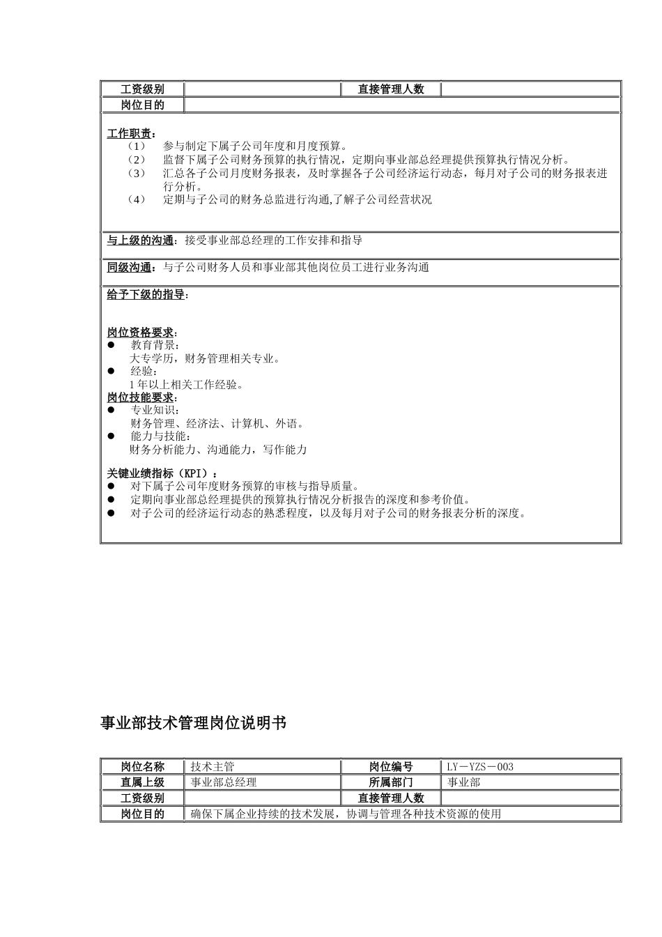 面粉事业部岗位说明书_第3页