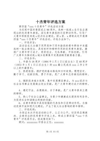 十杰青年评选方案