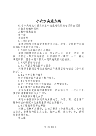 小农水方案 