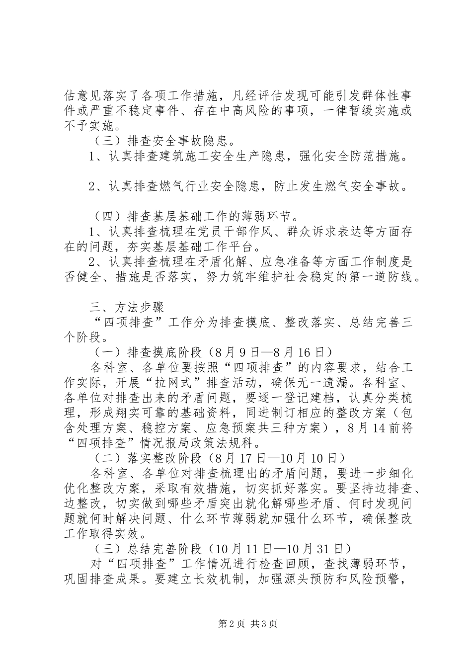 住建局开展四项排查活动实施方案_第2页
