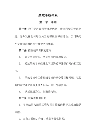 某公司绩效考核体系的基本原则