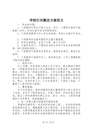 学校行风整改方案范文