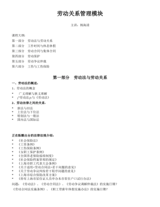 劳动关系管理模块