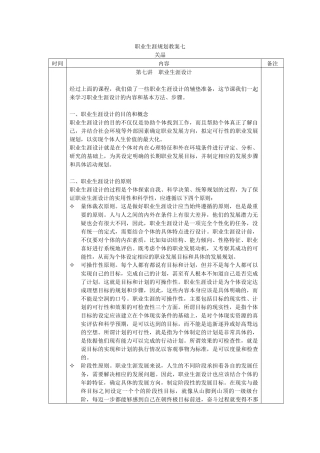 《职业生涯规划》教案7