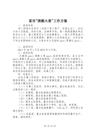 某市-清剿火患-工作方案