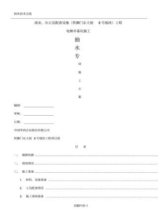 抽水专项施工方案