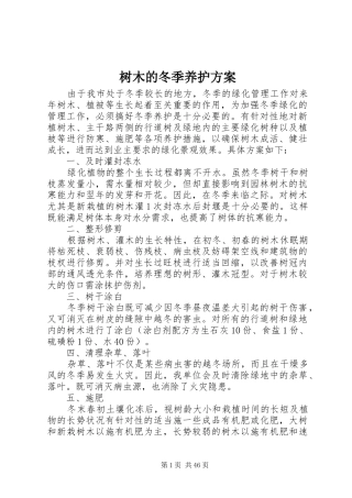 树木的冬季养护方案