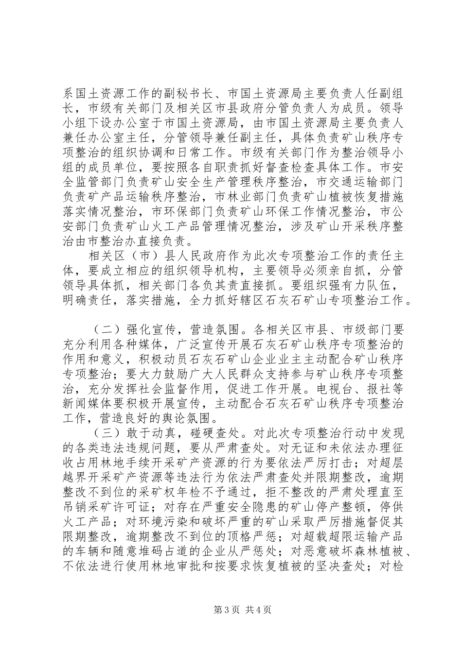 矿山秩序专项整治工作实施方案 _第3页