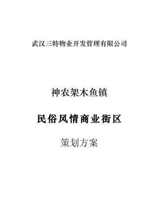 民俗风情商业街区策划方案