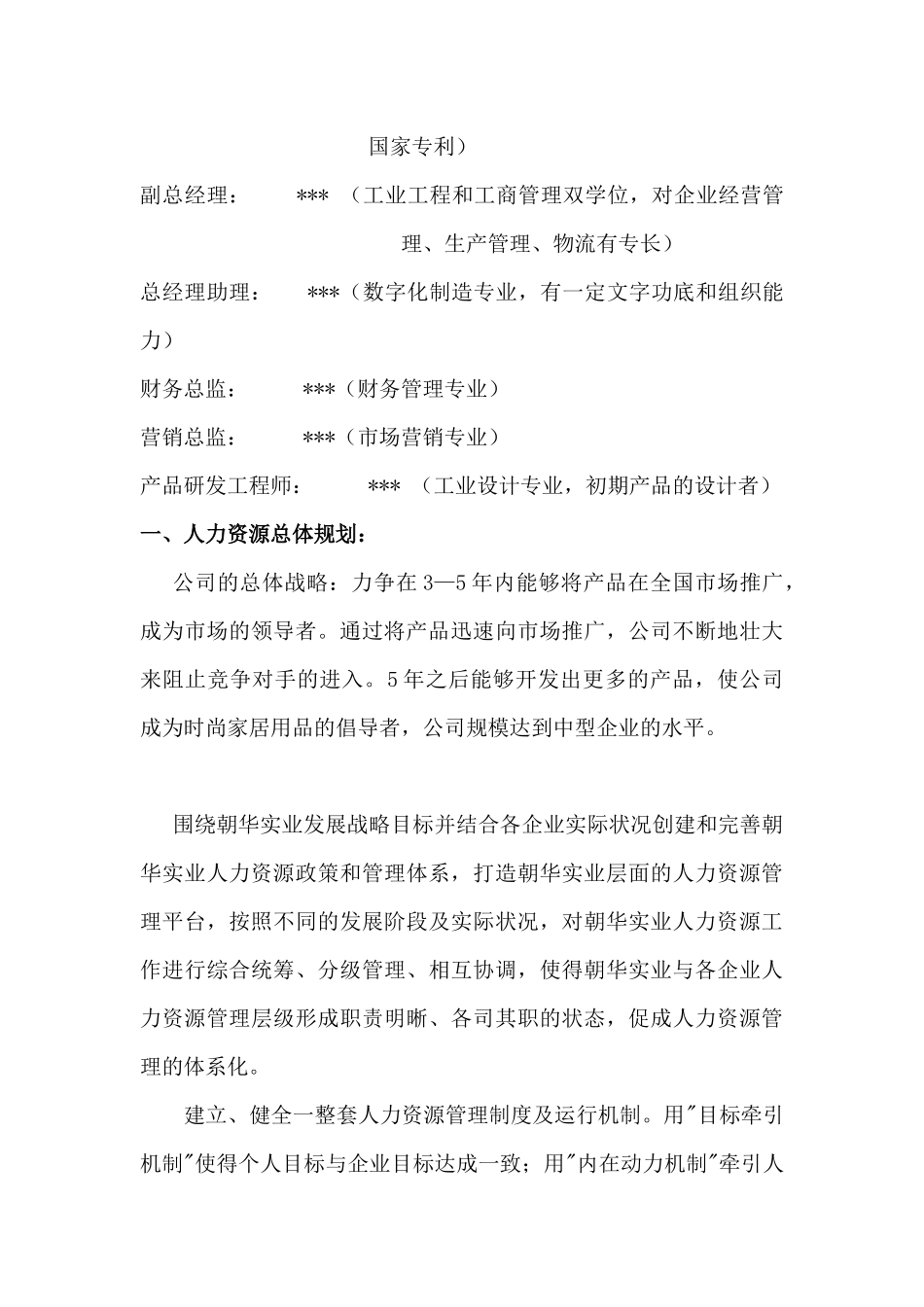 朝华实业有限责任公司 人力资源管理规划书（ 54页）_第3页