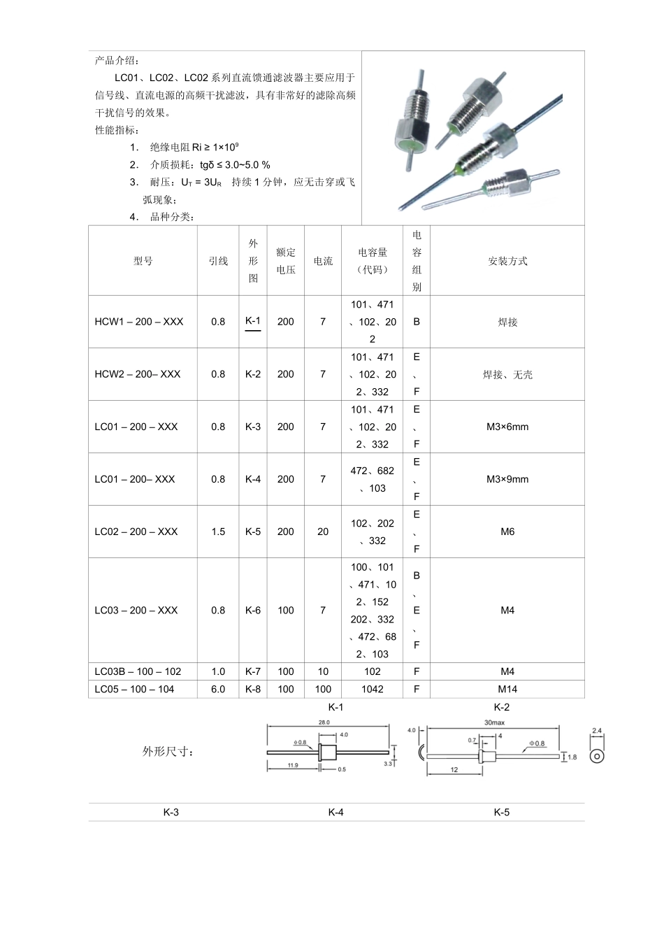 馈通滤波器Feed-thrufilters_第3页