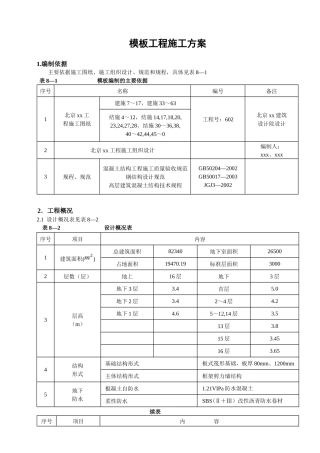 模板工程施工方案培训资料( 40页)