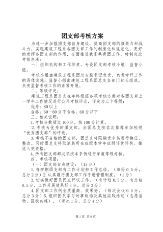 团支部考核方案