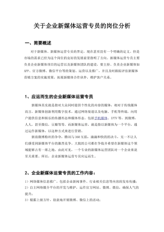 “企业新媒体运营专员”岗位分析(最终稿)(32页)
