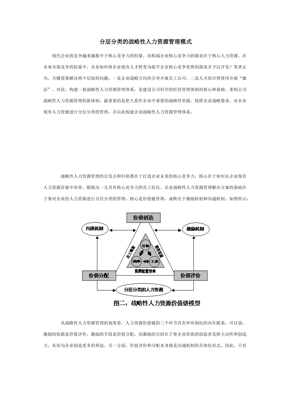 分层分类的战略性人力资源管理模式_第1页