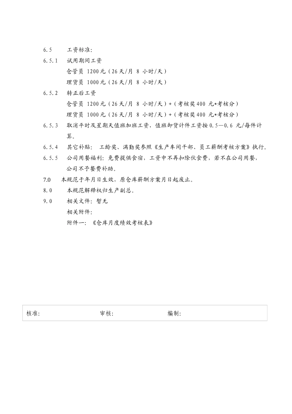 仓库员工薪酬考核方案_第3页