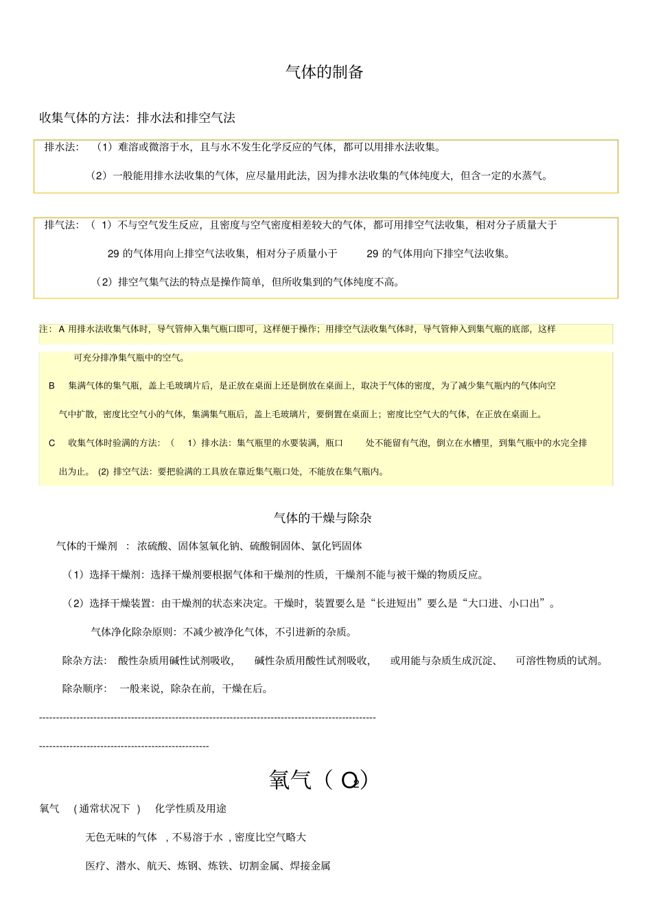 初中化学实验总结大全_第1页