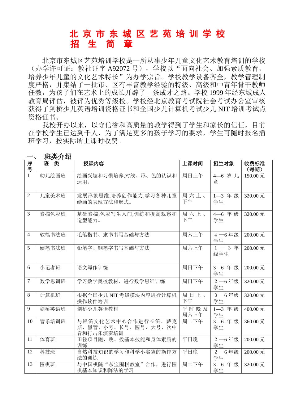 北京市东城区艺苑培训学校_第1页