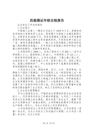 昌能煤证年检自检报告 