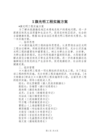 X旗光明工程方案 