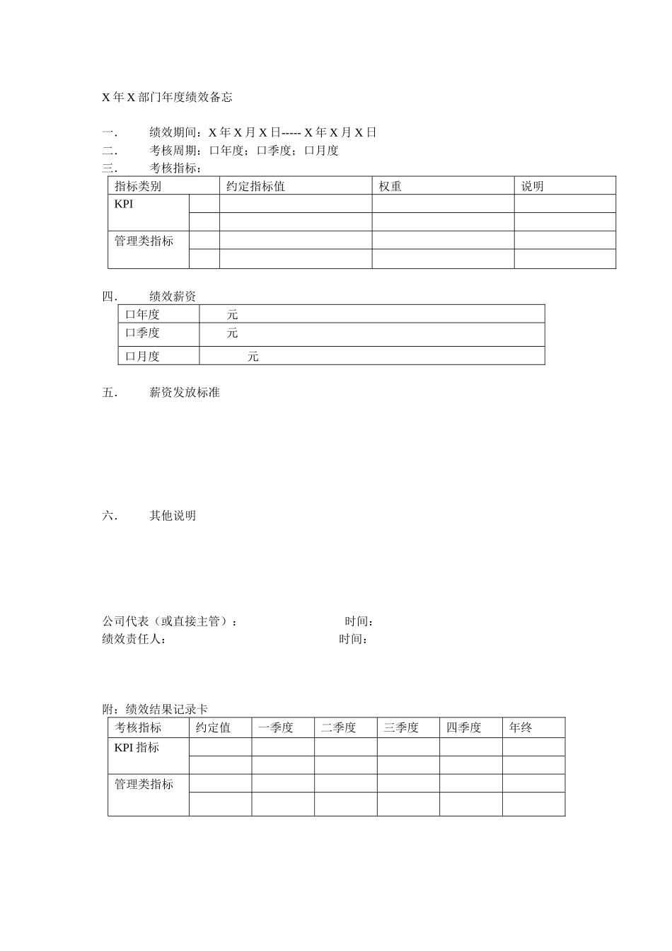 某公司年度绩效备忘_第1页