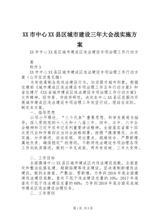XX市中心XX县区城市建设三年大会战方案 