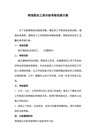 宾馆前台工资分级考核实施方案p4