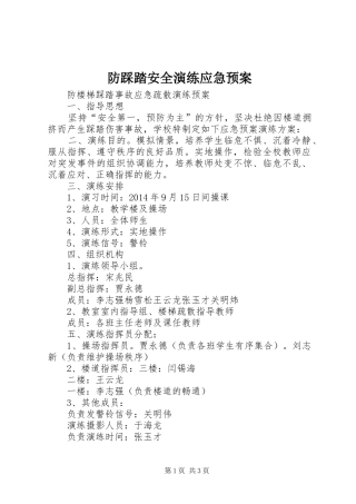 防踩踏安全演练应急处理预案 