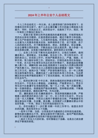 2017年上半年公安个人总结范文