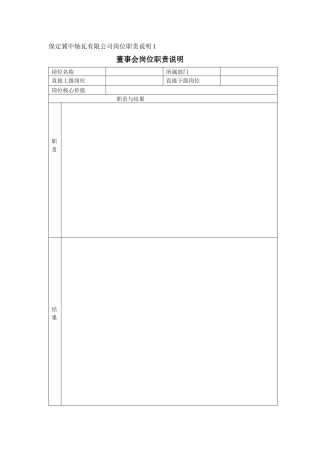 保定冀中轴瓦有限公司岗位职责说明1