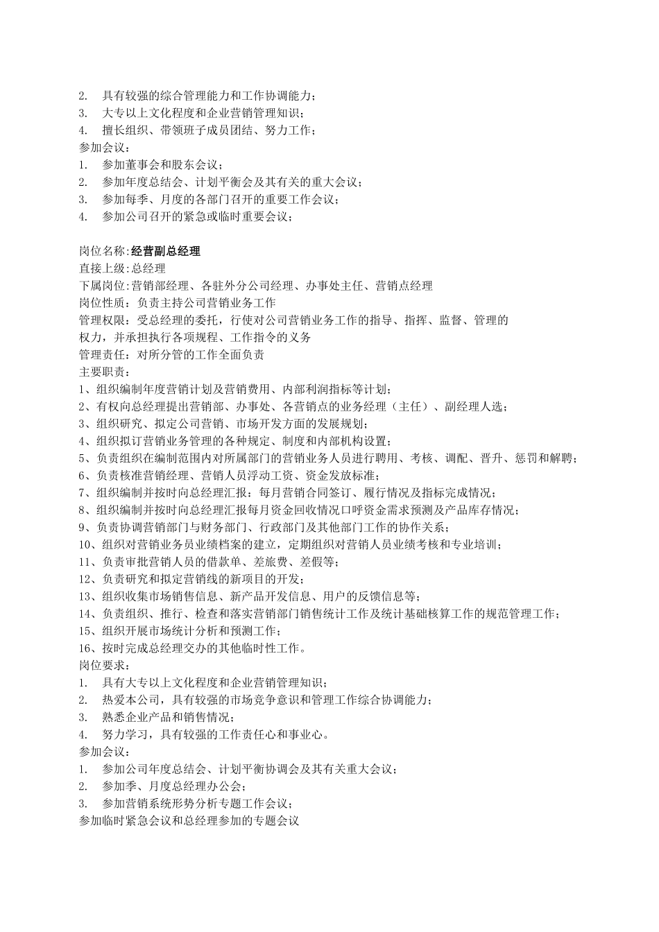 某公司近50个岗位的岗位说明书_第2页