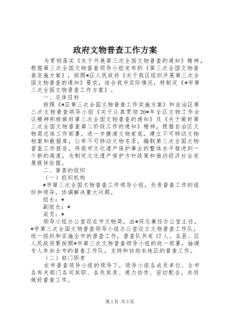 政府文物普查工作方案