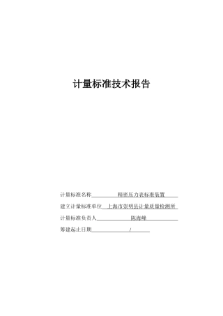 精密压力表技术报告