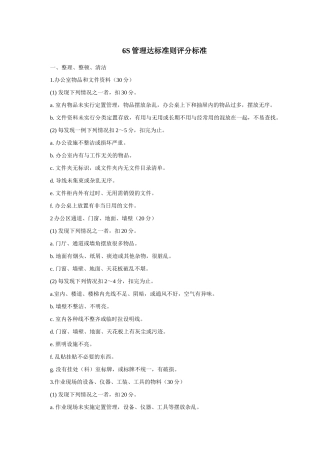 飞龙集团公司6S管理达标准则评分标准
