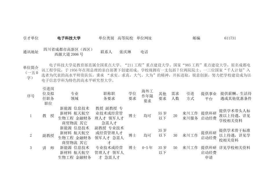 高等院校海外高层次人才需求信息_第3页