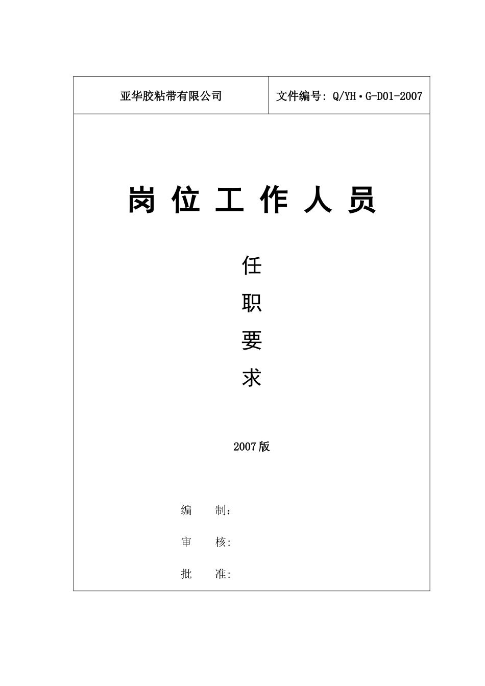 岗位工作人员任职要求_第1页