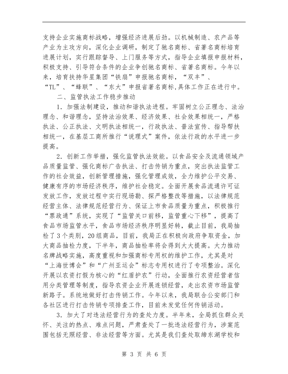 县工商局工作开展上半年总结_第3页