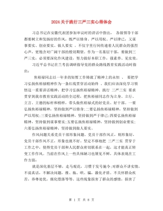 2024关于践行三严三实心得体会