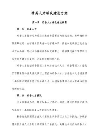 精英人才梯队建设方案21CN