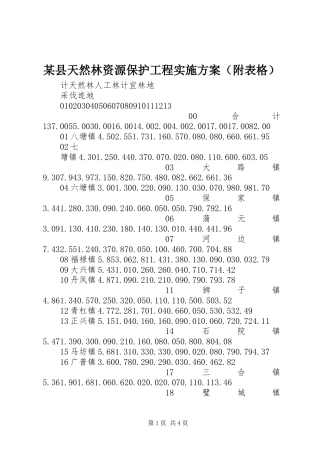 某县天然林资源保护工程方案（附表格） 