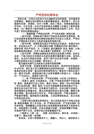 严明党的纪律体会